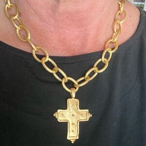 Chunky Gold Cross Necklace